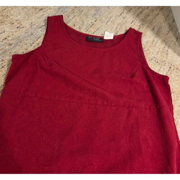 VTG MHM Mellisa Harper Red Dress & Jacket Set Size 10 Petite Side Slits - Picture 12 of 16